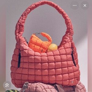 NWT FP Movement by Free People Quilted Carryall Bag in Coral